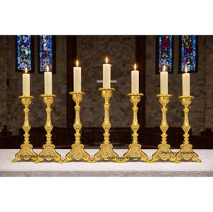 Base de trípode en relieve, soporte para velas, candelabro de Altar de Iglesia, portavelas de Iglesia religiosa, hecho a mano a granel - Product Image 2