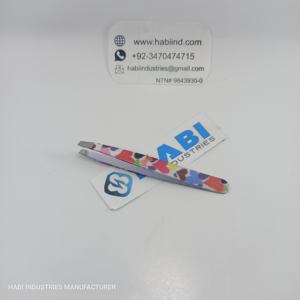 Direct Manufacturer's Professional Green Stainless Steel <b>Eyebrow</b> Tweezers Silver Tip Curved Facial <b>Hair</b> <b>Remover</b> for Beauty Use - Product Image 3