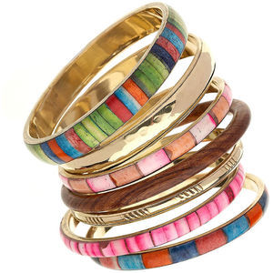Bracelet tendance multicolore fait main au toucher antique, style vintage naturel - Product Image 3