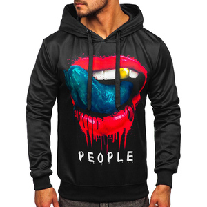 Pull-over à capuche en coton avec broderie personnalisée en gros avec impression de logo vêtements de sport purs pour l'hiver - Product Image 5