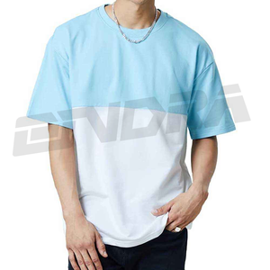 Nouveaux hommes goutte épaule surdimensionné t-shirt coton lourd deux tons personnalisé t-shirt microfibre tissu coupe ample Streetwear haut vierge - Product Image 6