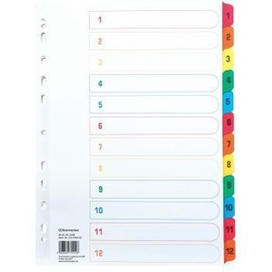 <b>File</b> <b>Folder</b> Accessories Soennecken Number Register DIN <b>A4</b> 170g/m Cardboard Multicoloured 1-12 - Product Image 1