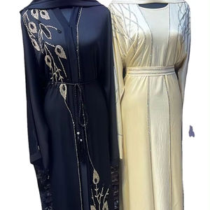 Beautiful Black Dubai Abaya for Women Hand Work Kaftan Traditional <b>Islamic</b> <b>Clothing</b> with Muslim Accessory - Product Image 1