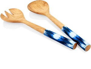 Unique Acacia <b>Wood</b> and Resin Handle Kitchen Utensil for Serving <b>Salad</b> Cutlery Spoon and Fork <b>Salad</b> <b>Server</b> - Product Image 2