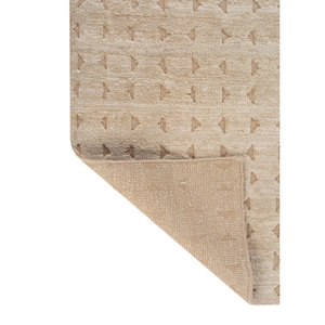 Alfombras Clásicas y Bohemias de Lana y Tencil Tejidas a Mano en Beige y Marrón de 9x12, Geométricas AKWT-1131 para Entrada y Pasillo, para Uso Doméstico - Product Image 5