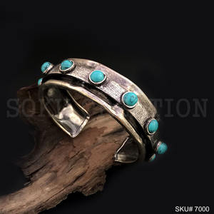 Handmade Designer Black Gold Plated Turquoise Gemstone <b>Cuff</b> <b>Bracelet</b> Twisted Wire Bangle Custom Logo Package SKU7000 <b>Fashion</b> - Product Image 3