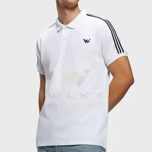 Ucuz özel Logo tasarım erkekler düz Polo tişört Polyester pamuk spor T-Shirt