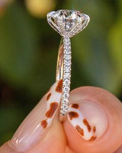 Anillo de Compromiso Clásico con Diamante Cultivado en Laboratorio de Corte Redondo de 1.01CT, VS1 D, Banda de Oro Sólido de 14K, Joyería para Mujer, Regalo de Aniversario - Product Image 2