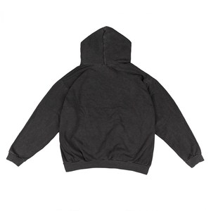 เสื้อฮู้ดดี้สีดำทรงโอเวอร์ไซส์แบบวินเทจ ซักย้อมสีแบบสโตนวอช สำหรับผู้ชาย รุ่นพรีเมียมพิเศษ - Product Image 6