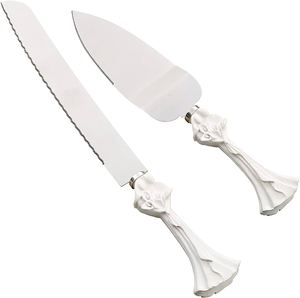 Serveur de couteau à gâteau en acier antique avec manche en nacre dernier couteau et serveur taille personnalisée emballage de boîte-cadeau - Product Image 4