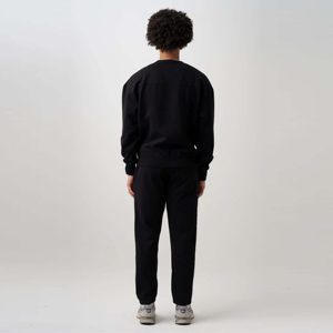 Custom Logo High Quality <b>Men's</b> <b>Black</b> Fleece Crewneck Sweatshirt Soft and Pullover Casual Wear - Product Image 3