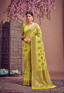 ที่นิยมมากที่สุดสูงตามความต้องการนุ่ม Banarasi Pondura ผ้าไหมสารีที่อุดมไปด้วย Pallu ผู้หญิงแฟชั่นขายส่งโรงงานผู้ผลิต - Product Image 4