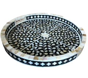 Vente en gros plateau personnalisé nacre en résine vadrouille coquillage lumineux plateaux de service pour la maison plateaux de service pour café thé artisanat naturel - Product Image 4