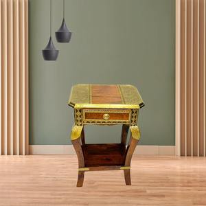 Table d'angle de lit en bois de luxe fabriquée à la main table de chevet élégant moderne fonctionnel meubles de chambre Accent - Product Image 1