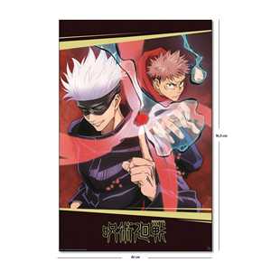 Affiche d'anime Jujutsu Kaisen mettant en scène les personnages Itadori et Gojo - Product Image 1
