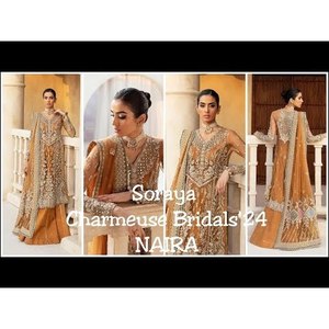 Robe de mariée Soraya en charmeuse # Ensemble de 3 pièces couleur moutarde en Naira par TC-969 - Product Image 2
