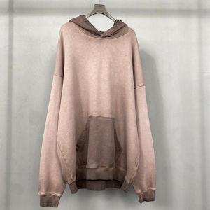 Ensemble sweat à capuche et pantalon de survêtement avec fermeture éclair complète vintage délavé à l'acide coupe carrée en coton éponge français col à capuche Streetwear - Product Image 4