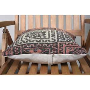 Luxury 16x16 Inch <b>Beige</b> Kilim Patchwork Wool Pillow Vintage Fluffy Woven Design for Sofa Bedding Floor Portable Rustic <b>Throw</b> - Product Image 5