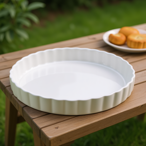 Cool12 - Bandeja para Hornear de Cerámica Blanca de 29 cm, Rectangular, Duradera, Moderna, Apta para Horno, para Fiestas, Bodas y Cocina Casera - Product Image 3