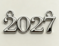 Breloques Métalliques Personnalisées Année Numérotée, Pendentifs en Alliage de Zinc Plaqué Argent Poli, Bijoux de Remise de Diplôme, Porte-clés, Artisanat DIY Moderne