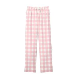Pantalon de pyjama en flanelle rose clair pour femmes-Bas de nuit chaud avec taille élastique, idéal pour se prélasser rt - Product Image 1