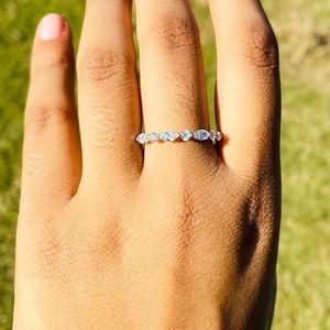 IGI Marquise Lab Grown Diamond Ring Bague en diamant en or 14K pour mariage et bague de fiançailles ou bande - Product Image 2