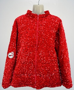 Winter Fashion Women's Sequin Jacket Good Quality Polyester <b>Fabric</b> Low MOQ Shiny <b>Glitter</b> Sparkly Bomber Coat Breathable Jackets - Product Image 2