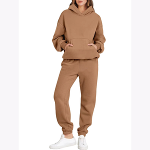 Conjunto Deportivo de 2 Piezas para Mujer, Sudadera con Capucha y Pantalones Jogger de Corte Regular, 100% Algodón, Transpirable y Ligero para Otoño - Product Image 3