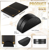Penyangga Kartu Nama DIVRIS dari Kayu Ramah Lingkungan Bentuk Persegi Hitam Desain Elegan dan Tahan Lama untuk Nomor Meja Dalam/Luar Ruangan