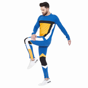 Vente en gros de vêtements de sport pour hommes Panel Survêtement en coton et polyester Survêtement ajusté bicolore pour hommes - Product Image 1