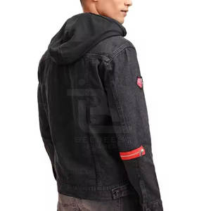 Chaqueta vaquera de retazos ligera para hombre, chaqueta vaquera cómoda de retazos para hombre, chaqueta vaquera de retazos fácil de usar para hombre - Product Image 4