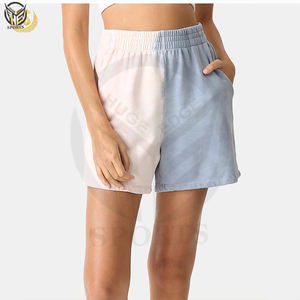 Shorts Deportivos Personalizados con Efecto Push-Up, Estampado de Leopardo, Color Blanco y Azul, Shorts para Mujer - Product Image 2