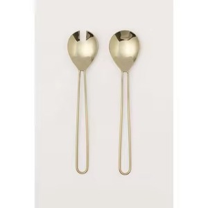 Royal Flatware <b>Salad</b> & Soup <b>Server</b> Gold Plated Stainless Steel Metal <b>salad</b> <b>Server</b> Set - Product Image 4