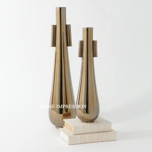 Jarrones de flores de aluminio de latón hechos a mano modernos de arte creativo vajilla de alta calidad artículos decorativos para fiesta de boda hechos a mano - Product Image 3