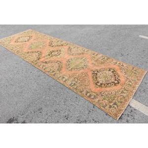 Tapis de Laine Vintage Orange Vert 4.2 X 12.7ft Classique Grande Surface Tapis Turc Patchwork pour Adolescents Rectangle Couloir Latex - Product Image 2