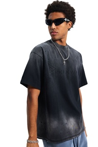 High Quality 100% Cotton Heavyweight Oversized Breathable Quick-drying T-shirt Printed Logo Stone Acid <b>Washed</b> Vintage Design Men - Product Image 2