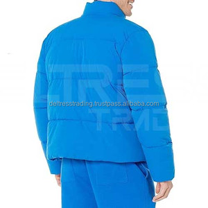 Chaqueta acolchada de invierno informal para hombre 2025, hilo Formal teñido de poliéster XL con cuello levantado y cremallera, precio al por mayor sólido, suministro OEM - Product Image 5