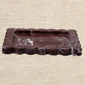 Advantageous New Arrival Modern Non-Toxic Party Decorating Food Dessert Serving Trays <b>Large</b> Size Brown <b>Marble</b> Food Snacks Server - Product Image 1