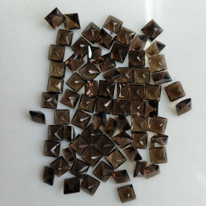 Cuarzo Ahumado Marrón Natural de 5MM, Corte Princesa Cuadrado, Gema Suelta de la Mejor Calidad para Joyería y Fabricación de Collares - Product Image 5