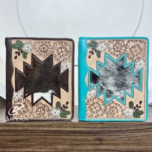 Portafolios de Cuero de Vaca para Certificado, Portafolios Multifuncional de Color Turquesa con Cierre de Cremallera y Carpeta de Anillas, Tamaño A4 - Product Image 1