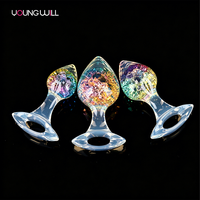 Tapón Anal de Cristal de Lujo Colorido Arcoíris Personalizado, Tapón Anal de Cristal Arcoíris, Juguete Sexual LGBT Pride, Estilo Joyería, Silicona Segura