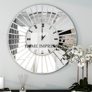 Reloj de espejo personalizable con números romanos Atractivo hermoso diseño Precio bajo para ocasiones de boda Logotipo de tamaño personalizado - Product Image 1