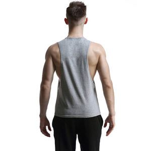 Débardeur de gymnastique en coton/fibre de bambou pour hommes décontracté Fitness Stringer musculation entraînement musculaire sans manches respirant 3D broderie - Product Image 4