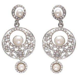 Pendientes colgantes de perlas chapados en plata Kriaa 1302224, joyería elegante para mujer - Product Image 1