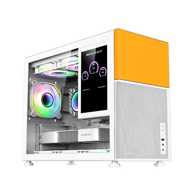 New Style Game Case MATX Computer Case 360 Water Cooler Game Case with Secondary Screen