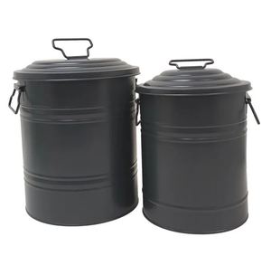 Juego de 2 contenedores de almacenamiento galvanizados Premium con aspecto de diseñador perfecto para cocina de granja rústica y almacenamiento diario - Product Image 3