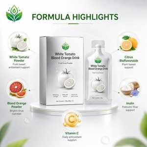Bebida en Polvo de Tomate Blanco y Naranja Sanguina con Vitamina C e Inulina, OEM ODM, Marca Privada, Bolsa de 30g, Caja de 150g - Product Image 5
