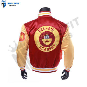 Chaqueta Universitaria de Satén Personalizada de Alta Calidad con Cuello Alto, Logotipo Bordado, Patrón de Letras Transpirable para Hombre - Product Image 3