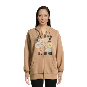 Sweat-shirt à capuche et sweat-shirt à capuche de grande taille pour femmes, décontracté, fermeture à glissière complète, imprimé d'hiver BD - Product Image 5