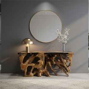 [EXCLUSIVO] MESA DE CONSOLA DE RAÍZ DE TÉCQUEL RESINADA, MUEBLE PARA EL HOGAR - Product Image 5